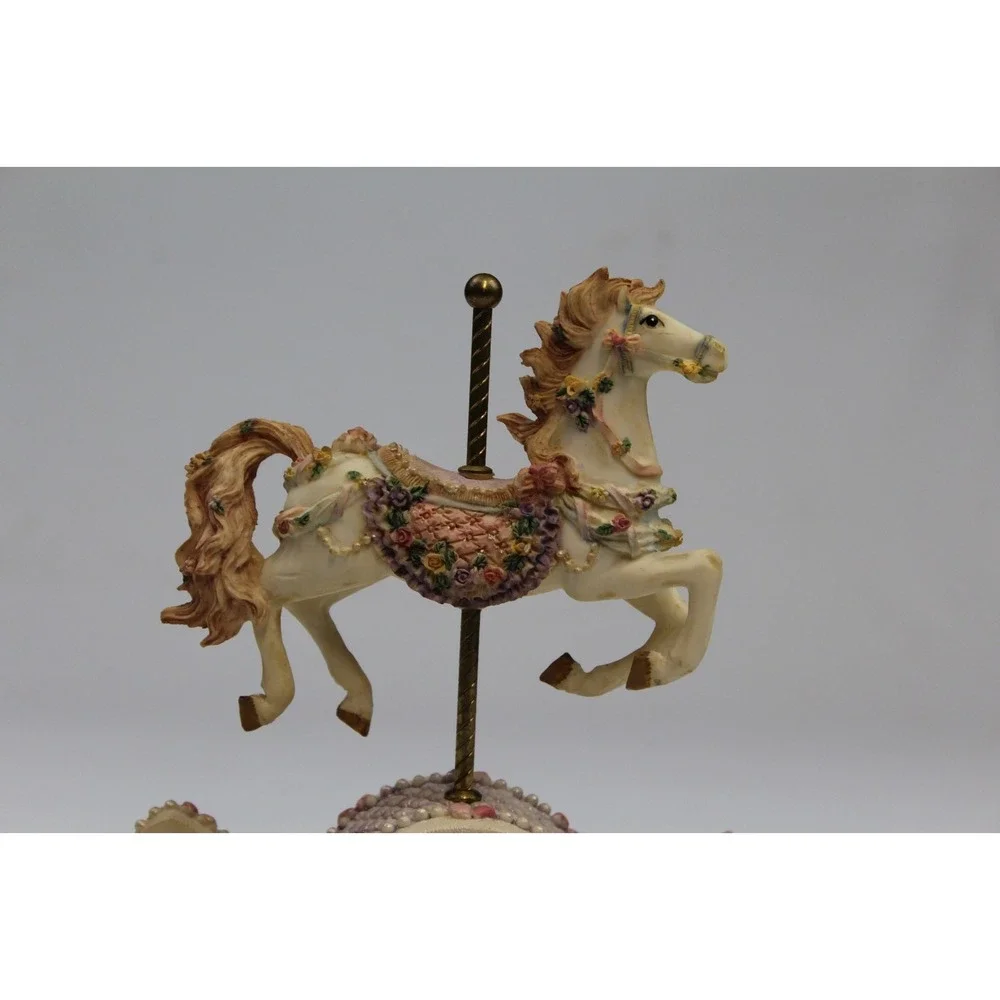 Vintage Rocking Carousel Horse Music Figurine Plays 
